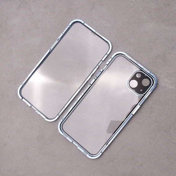 Husa pentru iPhone 13, Magnetic Dual Glass, albastru