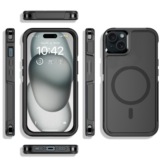 Huse pentru iPhone 15 Plus, MagForce MagSafe, negru