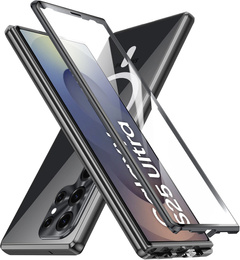 Carcasa Magnetic Dual Glass MagSafe pentru Samsung Galaxy S25 Ultra, negru