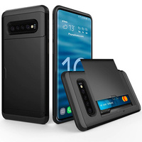 Huse pentru Samsung Galaxy S10+ Plus, Sliding Card Holder, negru