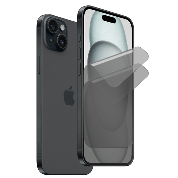 2 x iPhone 15 Privacy Foil, ERBORD Anti-Spy Hydrogel
