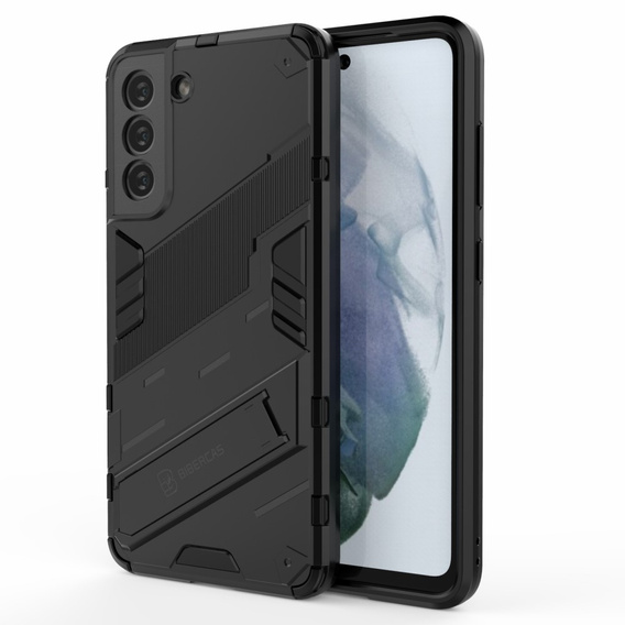 Husa pentru Samsung Galaxy S21 FE, Military kickstand, albastru