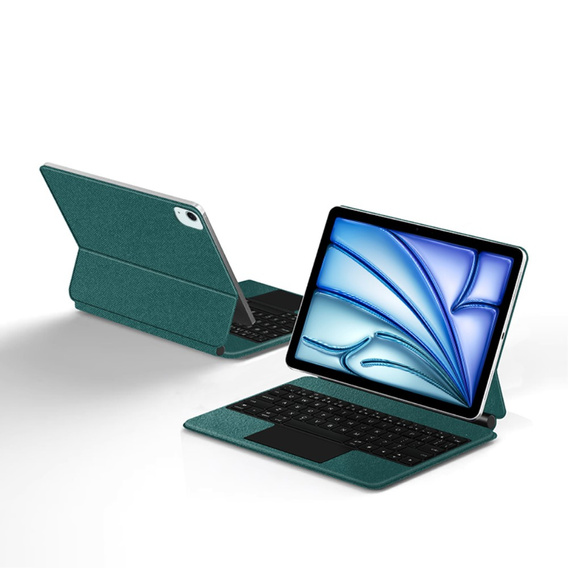 Husă de tastatură pentru iPad Air 13" 2024, Magnetic Keyboard Touchpad, verde