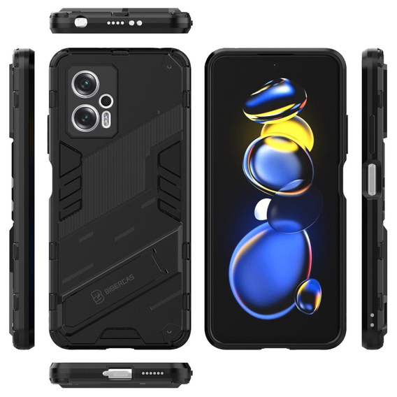 Husa pentru Xiaomi Poco X4 GT 5G, Military kickstand, negru