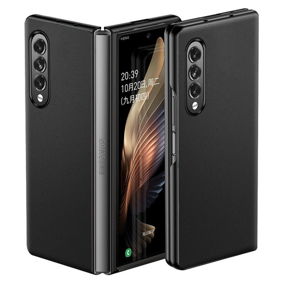 Husă din piele pentru Samsung Galaxy Z Fold3 5G, leather hybrid, albastru