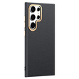 Husă din piele pentru Samsung Galaxy S25 Ultra, leather hybrid, negru