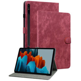 Huse pentru Samsung Galaxy Tab S9, Wallet Pen Slot, roșu