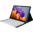 Carcasă + tastatură Galaxy Tab S7+ Plus / S8+ Plus /S7 FE T730 T733, Pen Slot, verde