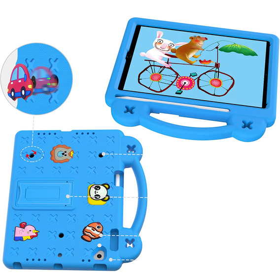 Husă pentru copii pentru iPad 9.7" 2018/2017 (6/5 gen.) / Pro 9.7" 2016, Cute Patterns, cu suport, albastru