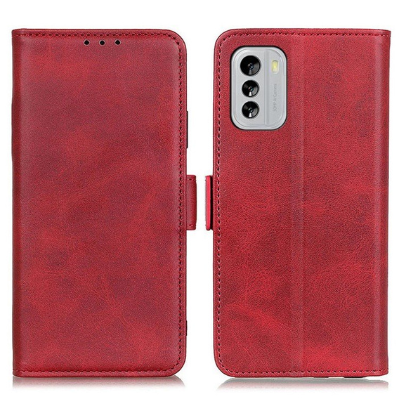 Cu clapetă pentru Nokia G60 5G, Wallet PU Leather Case, roșu