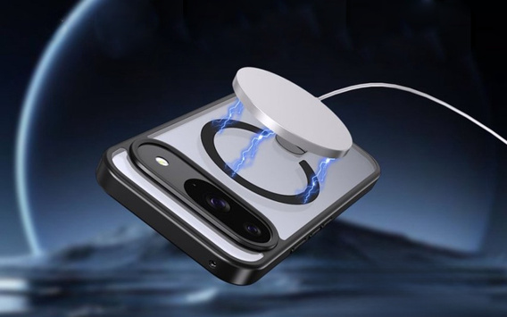 Husă Fusion Hybrid pentru Google Pixel 10 / 10 Pro, pentru MagSafe, cu suport, albastru