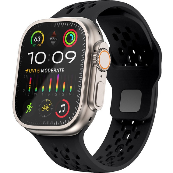 Curea din silicon pentru Apple Watch 1/2/3/4/4/5/6/6/7/8/SE/ULTRA 42/44/45/49MM, negru