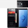 Carcasă flip CASEME pentru Samsung Galaxy S9+ Plus, Waxy Textured, negru
