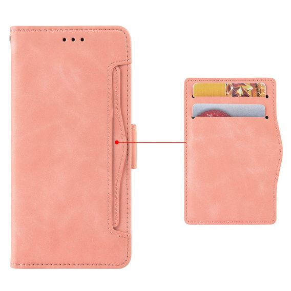 Cu clapetă pentru Samsung Galaxy A25 5G, Card Slot, roz