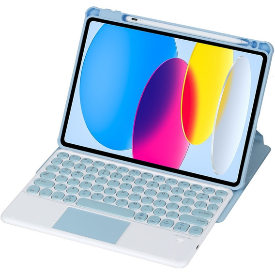 Husă pentru tastatură pentru iPad 11" 2025 A16 (11 gen.) / iPad 10.9" 2022 (10 gen.), Rotary 360° Leather, caz albastru