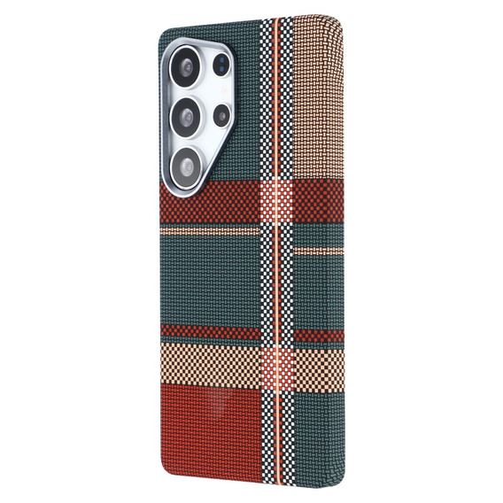 Carcasa pentru Samsung Galaxy S25 Ultra, Carbon Fiber MagSafe, roșu / verde