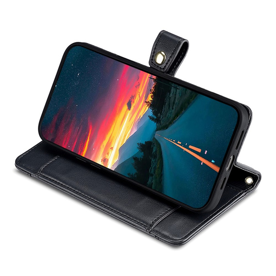 Cu clapetă pentru Realme 12 Pro 5G / 12 Pro+ 5G, Wallet Zipper Pocket, negru