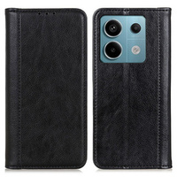 Huse pentru Xiaomi Redmi Note 13 Pro 5G, Wallet Litchi Leather, negru