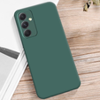 Carcasa pentru Samsung Galaxy A15, Silicone Lite, verde închis + sticlă 9H