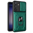 Husă blindată pentru Samsung Galaxy A54 5G, Camera Slide Card Slot, verde