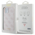 GUESS Huse pentru iPhone 15, 4G Metal Gold Logo, roz
