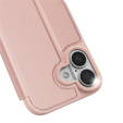 Husă Dux Ducis pentru iPhone 17, Skin Pro, cu clapetă, cu slot pentru carduri, roz