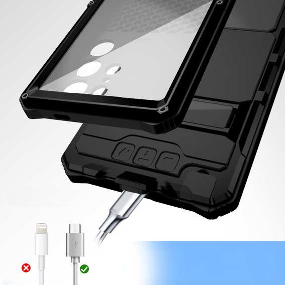 Husă blindată pentru Samsung Galaxy S25 Ultra, R-JUST, negru