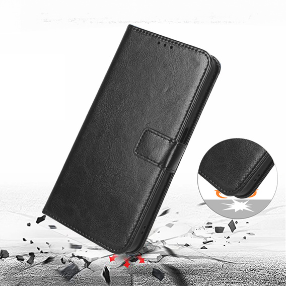 Cu clapetă pentru Oppo A5 5G / A5m, Crazy Horse Wallet, negru