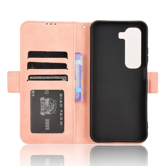 Cu clapetă pentru Infinix Hot 50 4G, Card Slot, roz