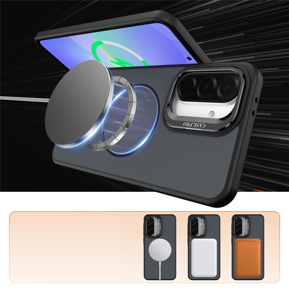 Husă tactilă cu suport MagSafe pentru Samsung Galaxy A57 5G, negru