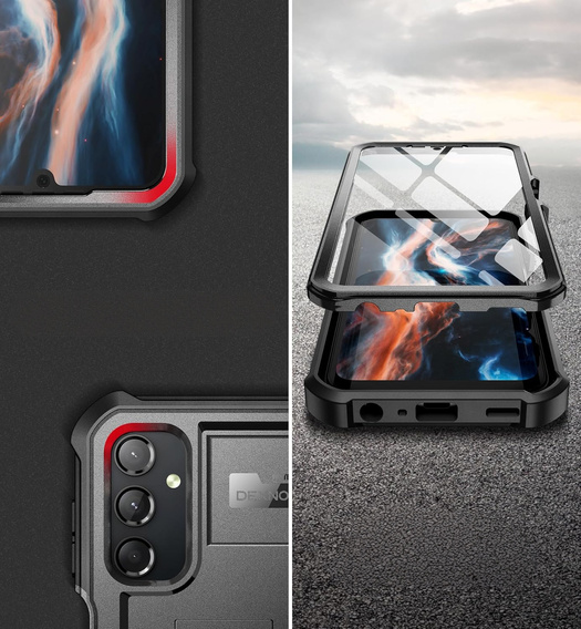Husă blindată pentru Samsung Galaxy A25 5G, Dexnor Full Body (Two Frames), negru