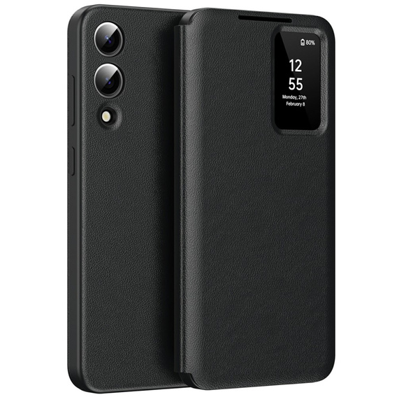 Husă cu clapetă pentru Samsung Galaxy S25 Edge, Smart View Wallet, negru