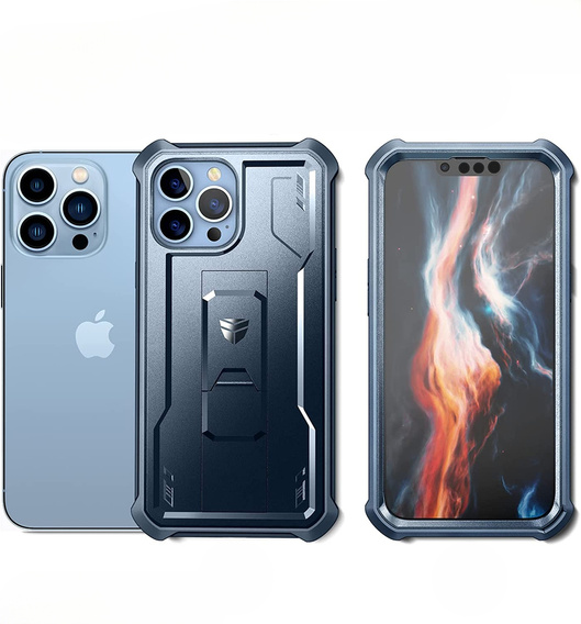 Husă blindată pentru iPhone 13 Pro Max, Dexnor Full Body, albastru închis