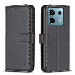 Husa cu clapetă pentru Xiaomi Redmi Note 13 Pro 5G, BINFEN Wallet, negru