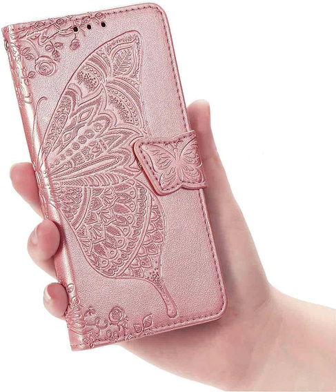 Cu clapetă pentru Honor 400 5G, Butterfly, roz rose gold