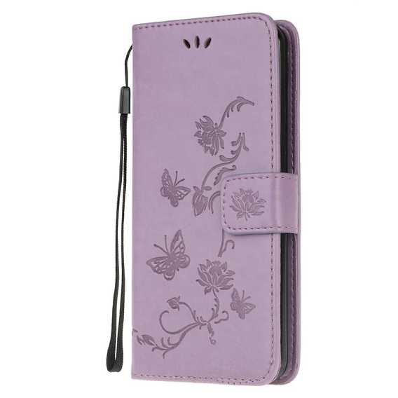 Cu clapetă pentru Motorola Moto G10 / G30, Butterfly, albastru
