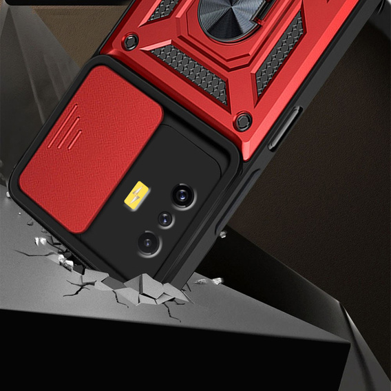 Husă blindată pentru Xiaomi Poco F4 GT, CamShield Slide, roșu