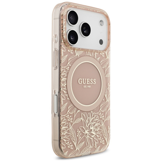 Husă cu curea IML Flowers Electroplated Allover With Beads, pentru MagSafe, cu curea pentru iPhone 17 Pro
