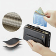 Husă CASEME pentru iPhone16e, RFID Leather Wallet, cu curea de umăr, negru