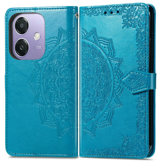 Cu clapetă pentru Oppo A40 / Oppo A40m, Mandala, albastru