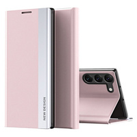 Cu clapetă pentru Samsung Galaxy S23, Side Magnetic, roz