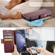 Husa cu clapetă CASEME pentru Samsung Galaxy Z Fold6 5G, Litchi Wallet, roșu