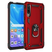 Husă blindată pentru Huawei P Smart Pro, Nox Case Ring, roșu