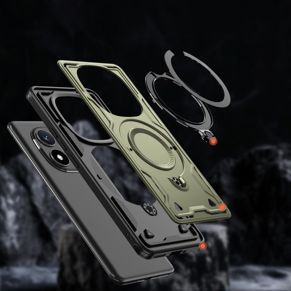 Carcasă pentru Xiaomi Redmi Note 14 Pro 5G /  Poco X7 5G, Military MagSafe, verde + 9H Glass