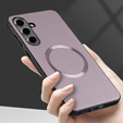 Huse pentru Samsung Galaxy S24 FE, Leather Hybrid MagSafe, violet