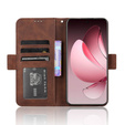 Cu clapetă pentru Oppo Reno 13 Pro, Card Slot, maro