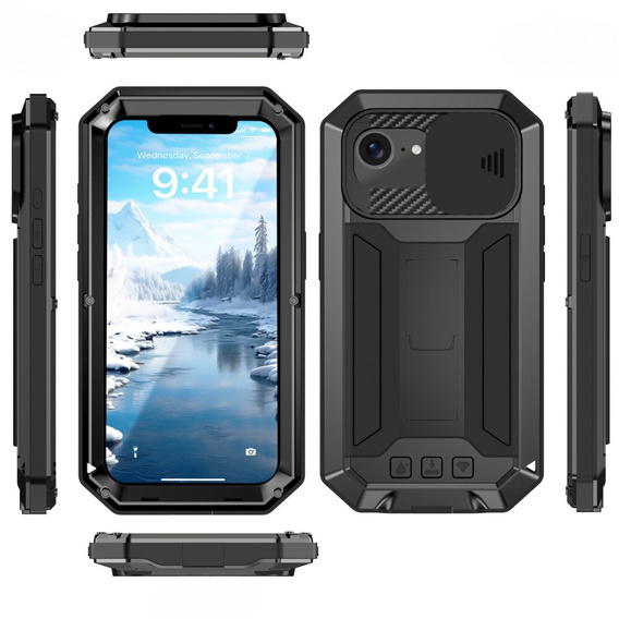 Husă blindată pentru iPhone 16E, R-JUST, negru