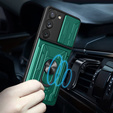 Husă blindată pentru Samsung Galaxy S23 Plus, Camera Slide Card Slot, verde