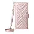 Carcasă cu clapetă pentru Xiaomi Poco F7 Pro / F7 Ultra, Crossbody Leather Wallet, roz