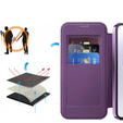 Cu clapetă pentru Samsung Galaxy A56, RFID Wallet MagSafe CamShield, violet
